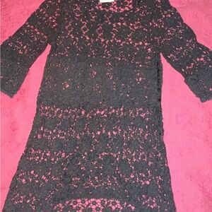 Elegant Black Lace Midi Dress